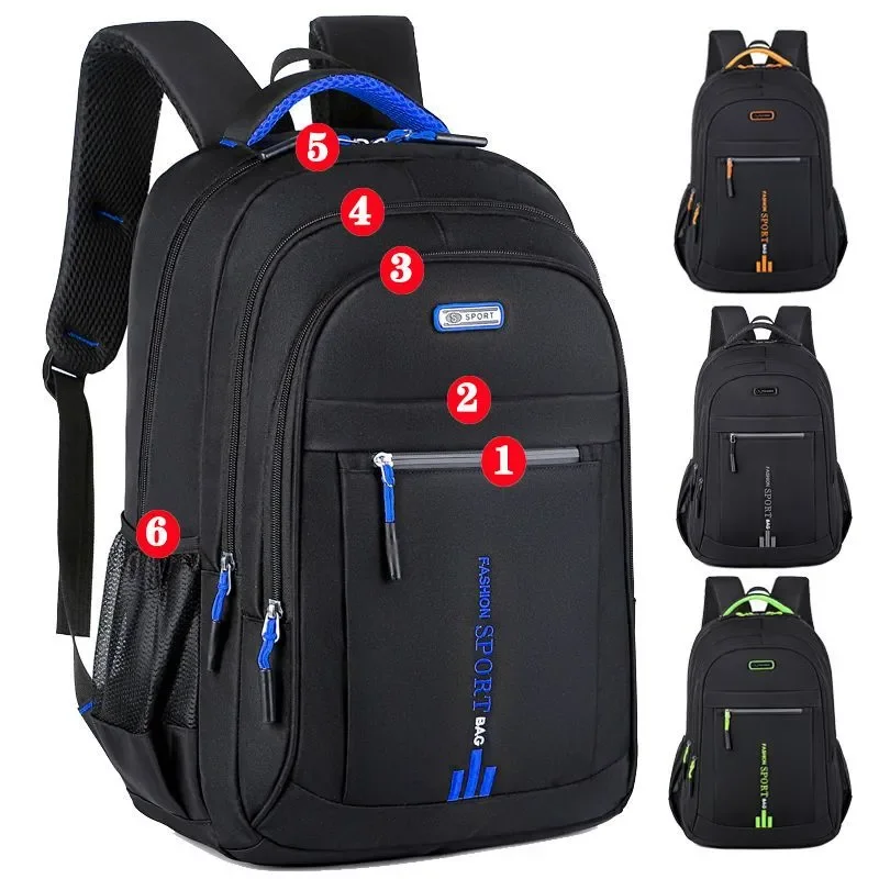 

2023 New Backpack Men's Women's High Capacity Backpack Oxford Cloth Junior High School Student Schoolbag Men's Travel Backpack