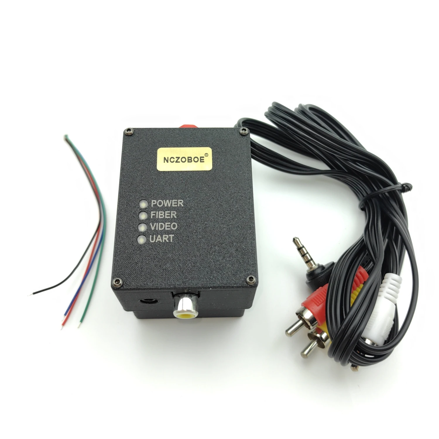 NCZOBOE Sky/Ground TTL Optical Transceiver Module for Drones DC 5.5-26V FC RX/TX/AV/VCC/GND TTL to Fiber Optic Module