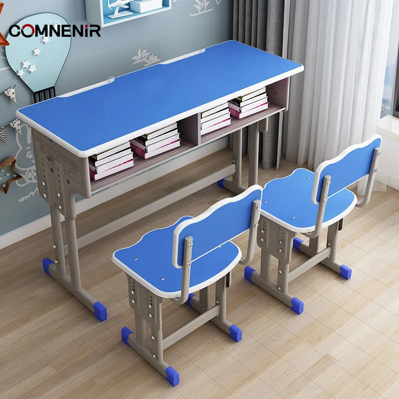 Adjustable Plastic School Student Desk and Chair Modern Design Style Classroom Workshop Bedroom Use