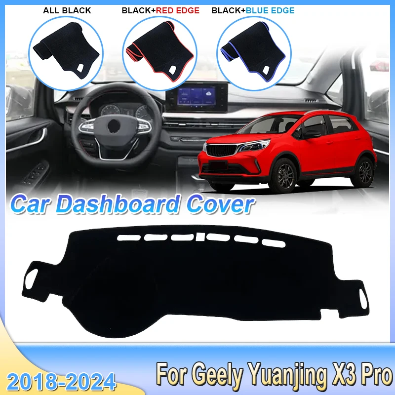 Car Stickers For Geely Yuanjing X3 Pro Livan X3 Pro 2018~2024 2019 Dashboard Rug Cover Dash Mat Protective Avoid Light Carpet