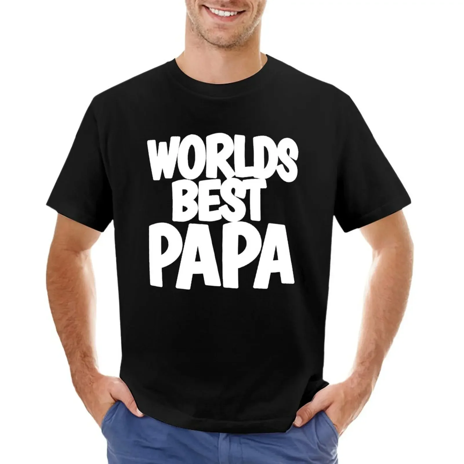 

World's Best Papa T-shirt cute clothes customs design your own T-shirts for men cotton