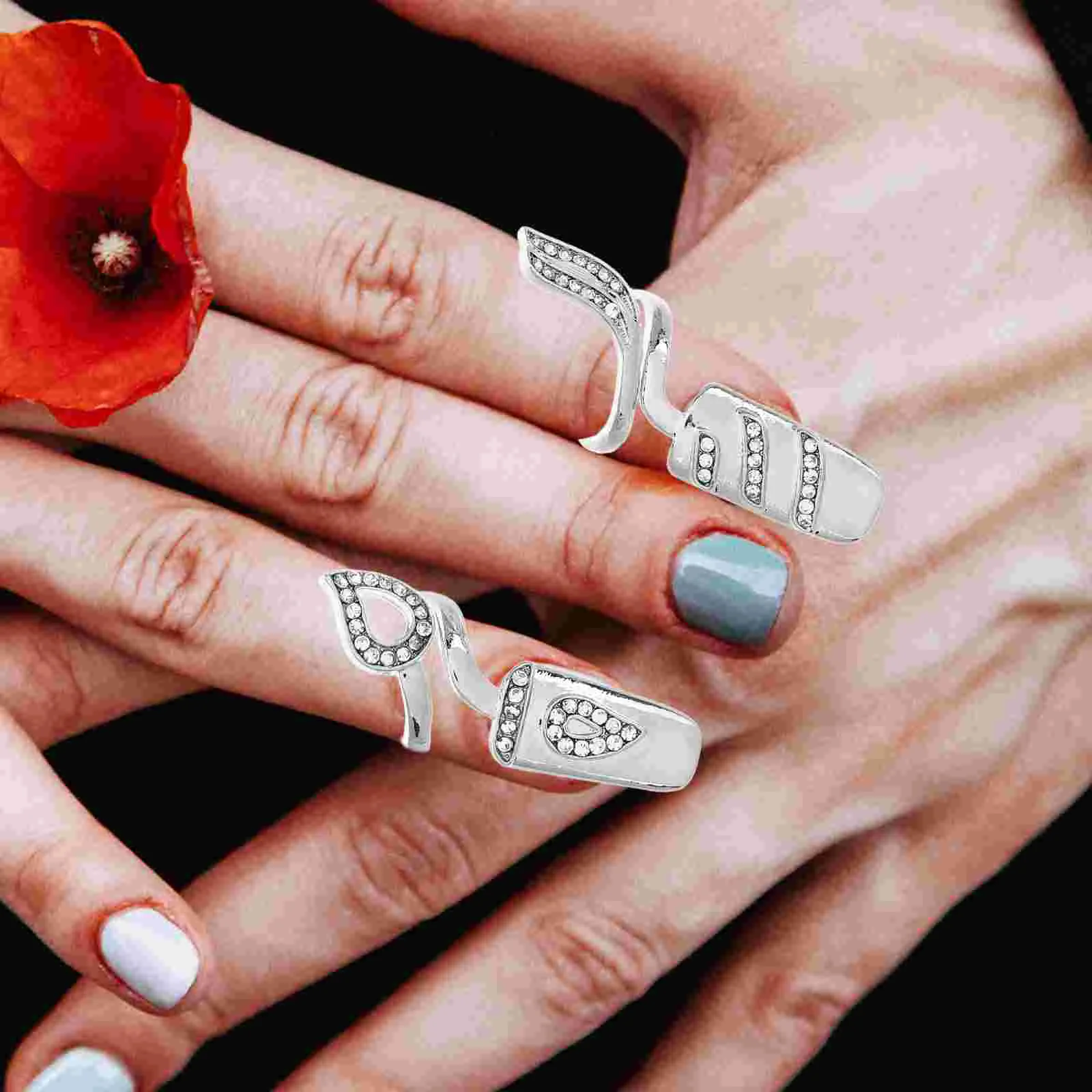 Charm Miss Versier nagelringdecoratie om vinger dames dames tippatch te bedekken