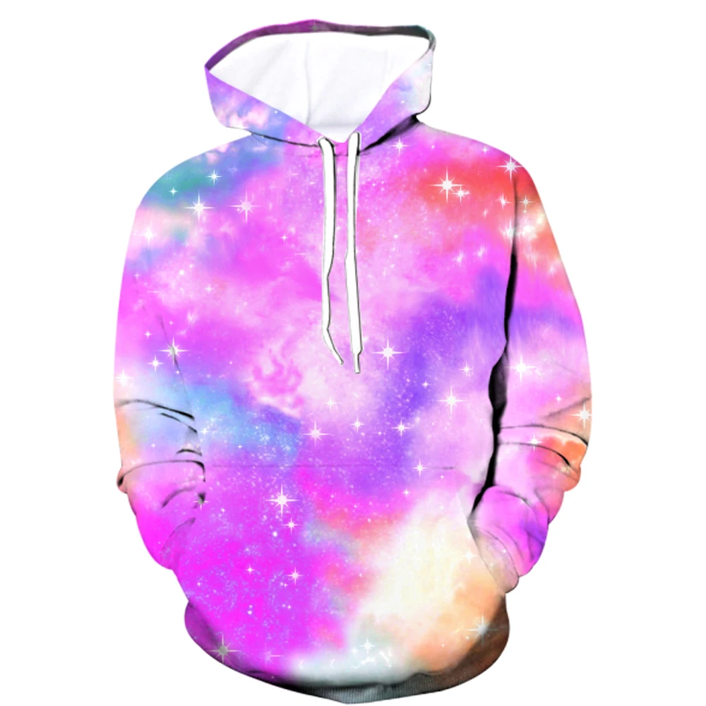 3D Colorful Tie-Dye Print Men's Women's Hoodies Creative Personality Design Long Sleeve Tops Fashion Simple Daily Casual Clothes