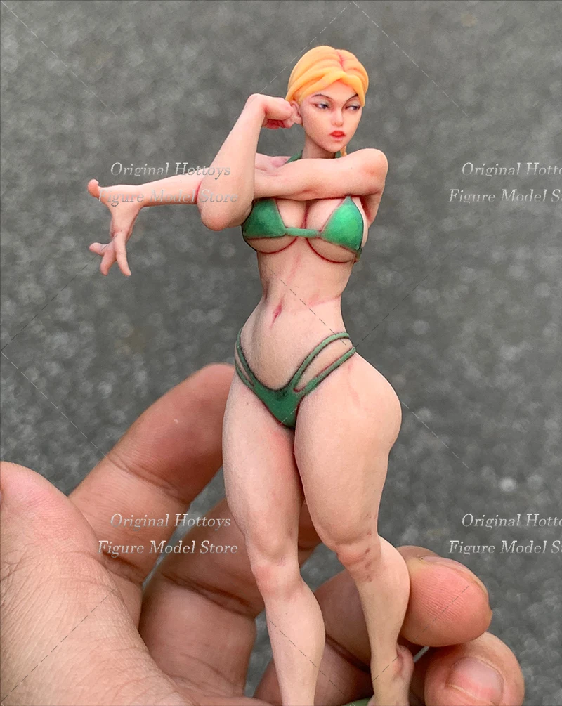 재고 있음 1/16 스케일 여성 군인 만화 스타일 근육질의 아름다움 조각상 풀세트 약 11cm 액션 피규어 모델 컬렉션