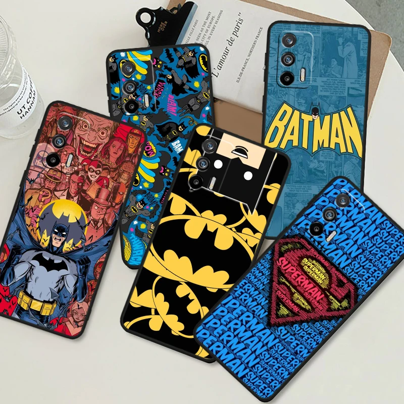 Funda de silicona negra para teléfono, carcasa de Superman, Batman para OPPO Realme GT3 2 C55 C33 C35 C30S C31 X3 X2 Q5i Q3S C21Y Pro