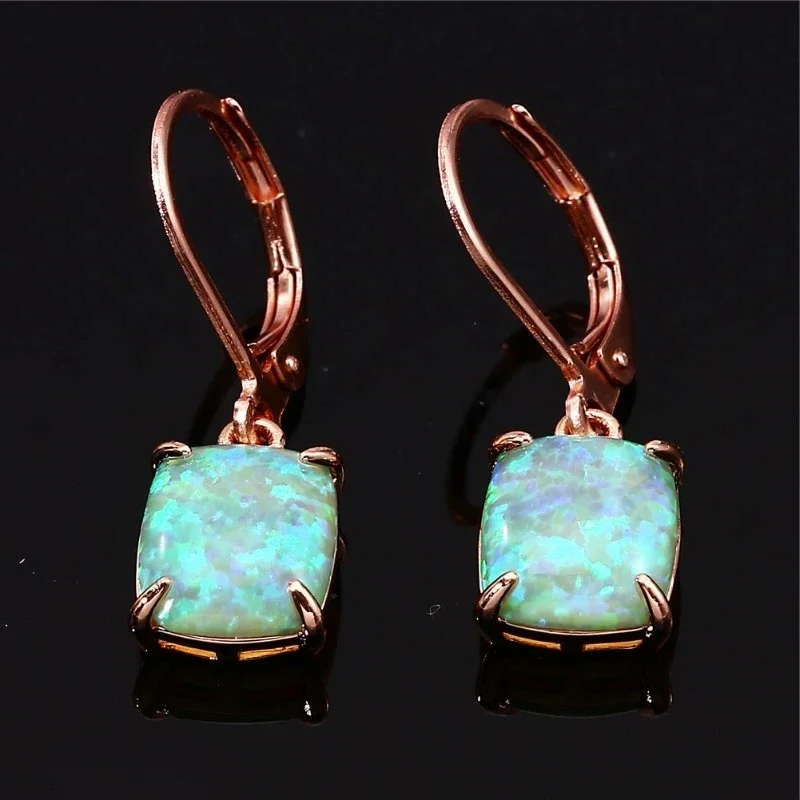 European and American Oval Square Australian High-end Zircon Jewelry for Women, Fresh Round and Compact Earrings