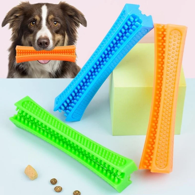 Cepillo de dientes para perros, juguete para masticar, palo de dentición de goma suave para cachorros, dispensador de tratamiento, masticar Dental para perros, limpieza de dientes de mascotas, goma de mascar