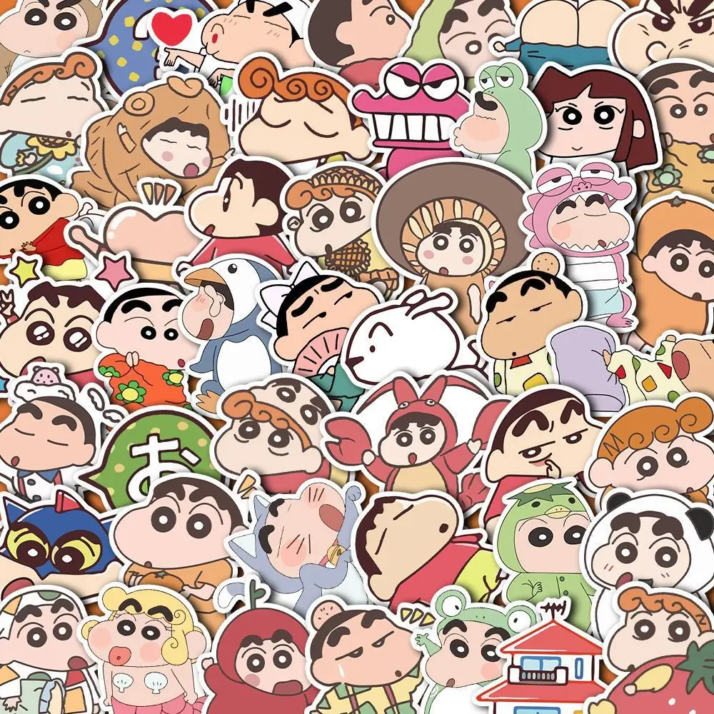 

100Pcs Cute Anime Crayon Shin chan Stickers Cartoon Decals DIY Decoration Notebook Laptop Luggage Phone Car Sticker Toy Gifts