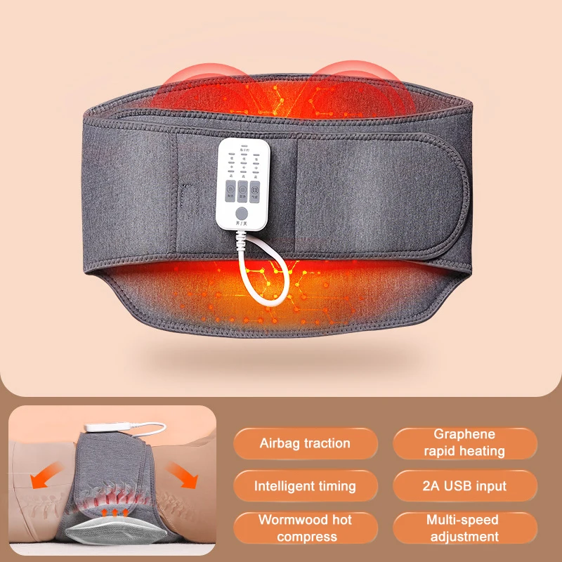 Electric Heating Pad Waist Abdomen Vibrater Muscle Massage Self-inflating Mats Therapy Usb Electric Rechargeable Home Warmer