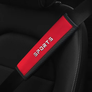 1PC in fibra di carbonio in pelle sport cintura di sicurezza per auto copertura della tracolla copertura della cinghia di assicurazione forniture automobilistiche per prevenire il serraggio