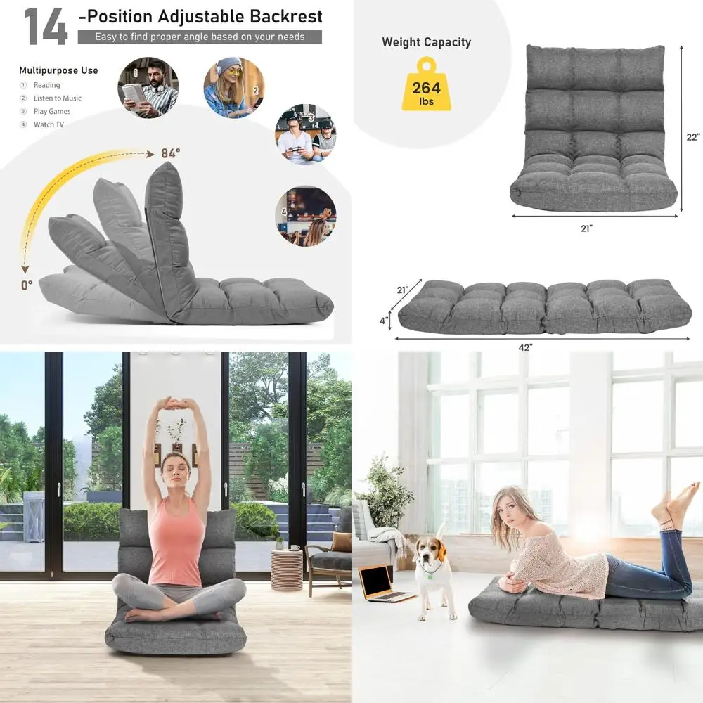 

Эргономичное игровое кресло с 14-позиционной регулировкой спинки, стальной рамой, для комфортного отдыха, игр, чтения или медитации в грации (стиле) Gra.