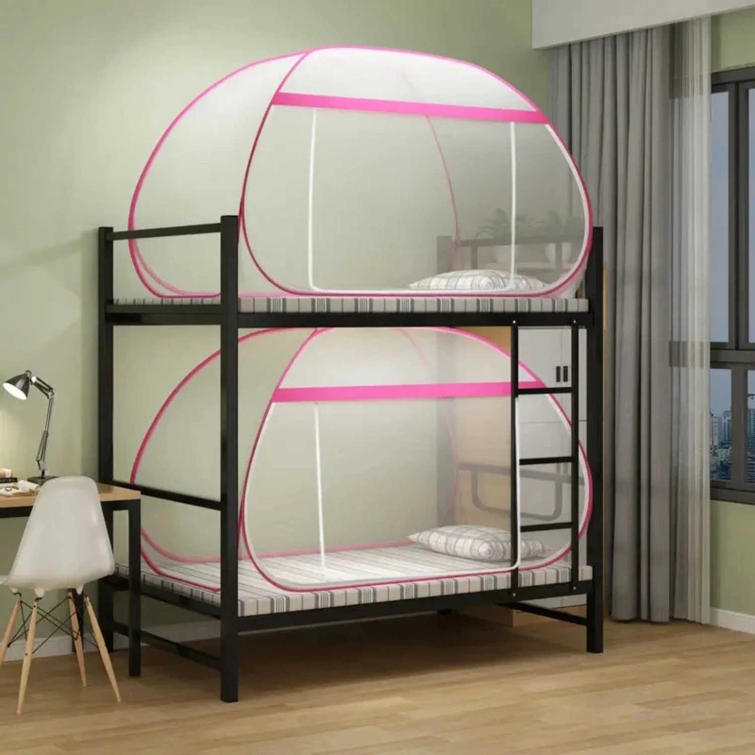 New Large Space Foldable Single-door Mosquito Net, 0.9x1.9 M, for Household Single Bed, Full Bottom Yurt Design