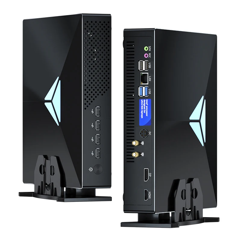 Mini PC MSECORE MV200 con Intel Core i7 E3, GTX1050TI, Windows 10, DDR3L, para juegos y uso en oficina, diseño compacto.