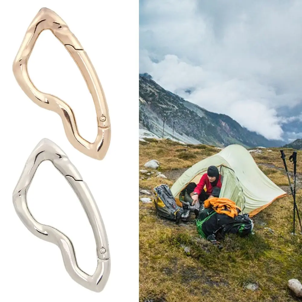 High Quality Metal Climbing Carabiner Gold/Silver Twisted Outdoor Sports Buckle Multifunctional Car Key Ring Backpack