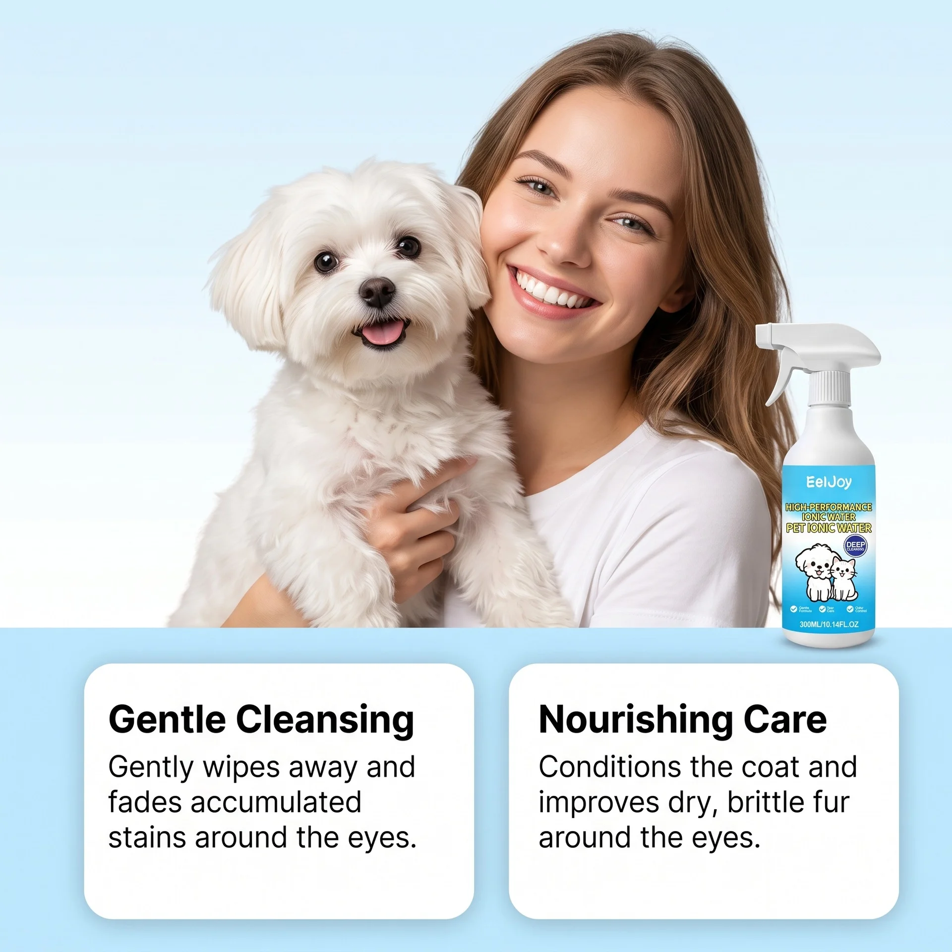 Mild Pet Tear Stain Cleaning Spray Gentle Eye Cleaner For Dogs And Cats Reduce Tear Marks For Eye Area Cleansing