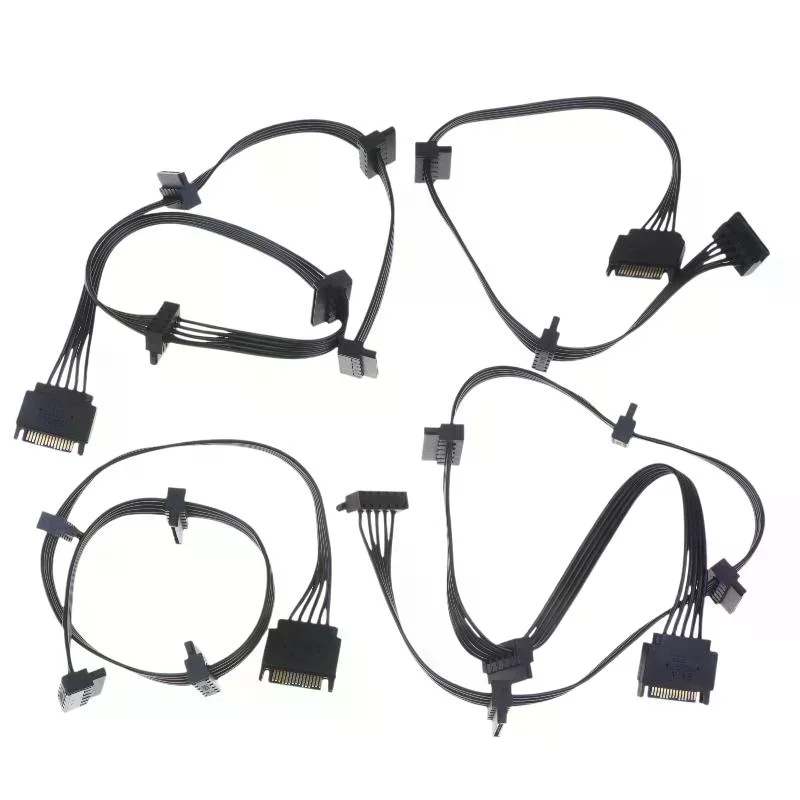 High-Quality 15 Pin SATA Power Splitter Cord for Ultimate Hard Drive Power Distribution and Efficiency