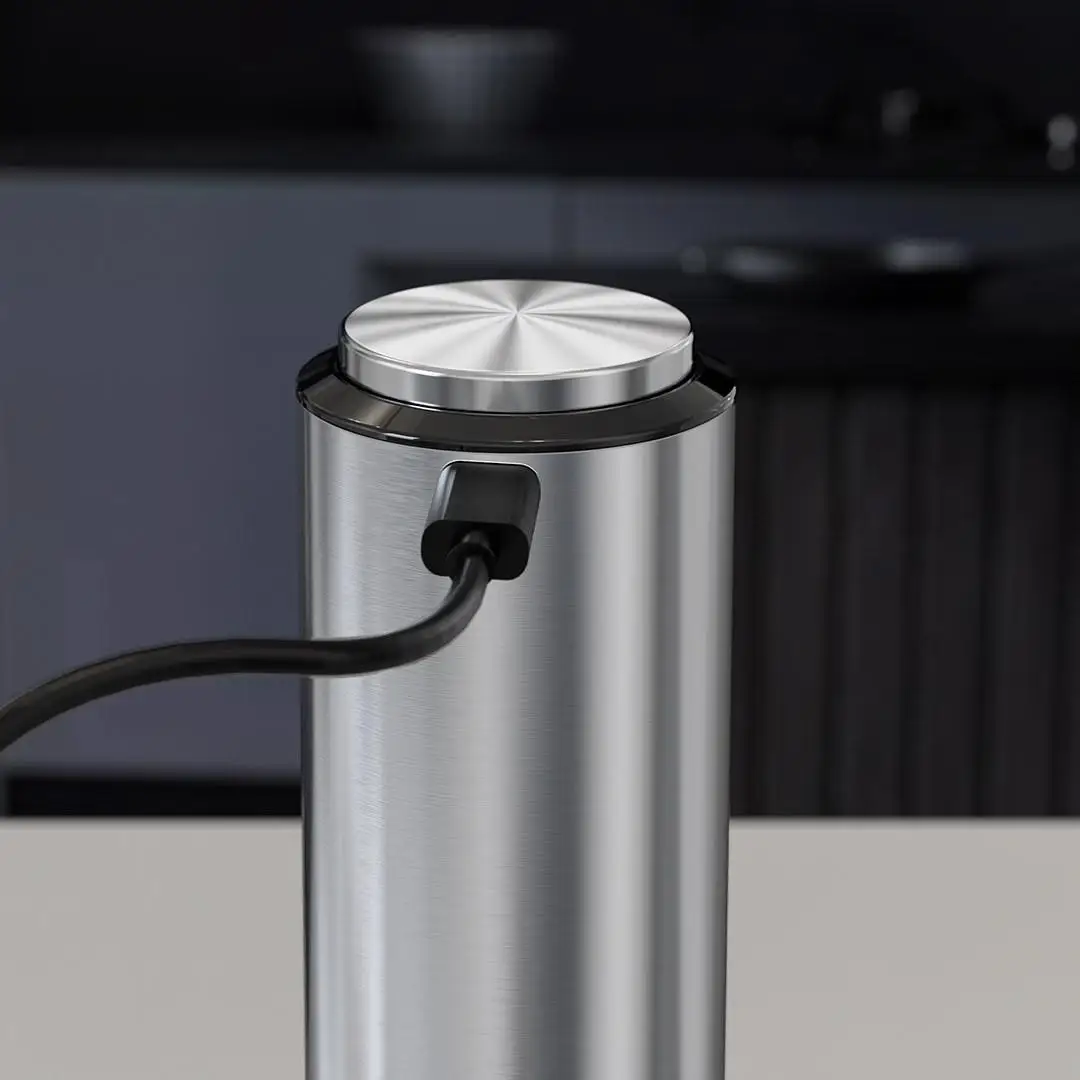 مجموعة مطحنة فلفل وملح بحري من الفولاذ المقاوم للصدأ قابلة لإعادة الشحن كهربائية من سيركل جوي مع قاعدة مطحنة توابل ملح أوتوماتيكية