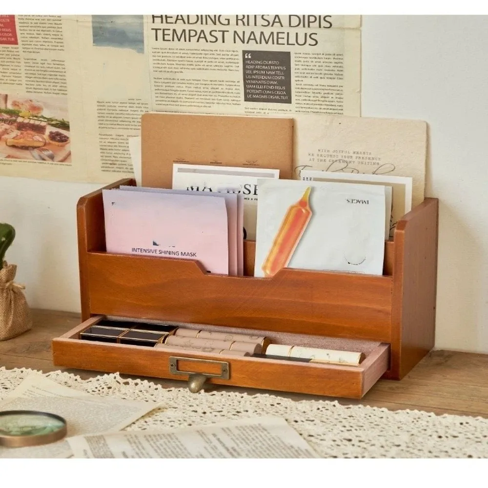 منظم البريد الخشب سطح المكتب درج صندوق تخزين خمر متعددة الوظائف صندوق فرز الملفات منظم البقالة منظمة المنزل