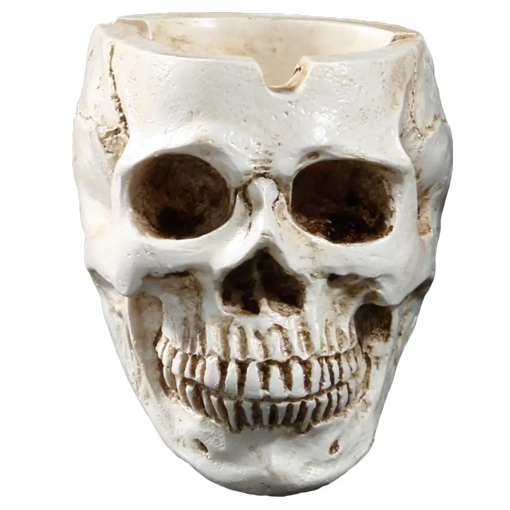 

Skull Ashtray Resin Home Decor Halloween No Smell Gift Craftsmanship Flower Pot Office Plant Bowl