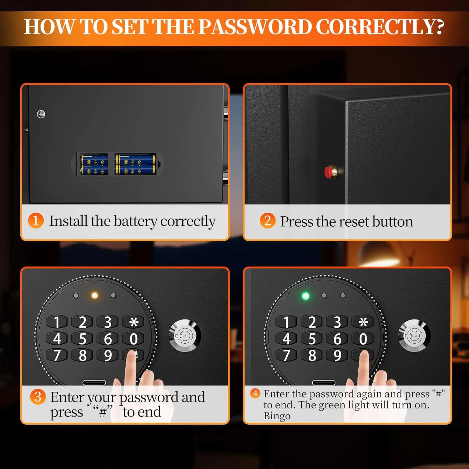 Large Cabinet Safe Box - Fireproof Security Safes with Digital Keypad Safety Key Lock, Heavy Duty Safe Box for Home Office Hotel