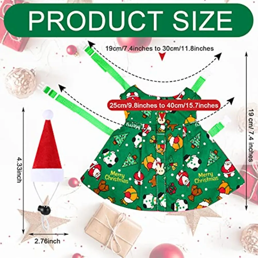 ملابس الحيوانات الأليفة أزياء الحيوانات الصغيرة ملابس عيد الميلاد مع قبعة سانتا خنزير غينيا الملابس للأرنب النمس القنفذ السنجاب 6 فطيرة #2