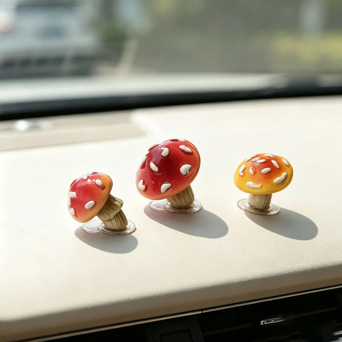Niedliche Pilz-Kaninchen Mini-Figur, Auto-Armaturenbrett-Dekoration für Mittelkonsole, Bildschirm, Fenster oder Türseitenanzeige – Detail 4