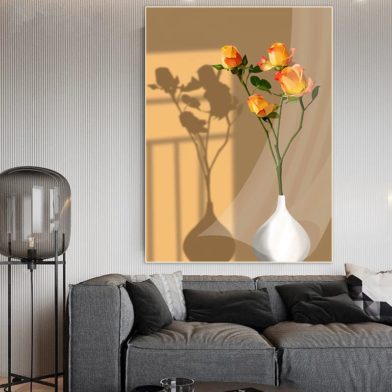 

Modern Yellow Flower Canvas Spring Painting Girls Room Wall Art Pictures Posters Prints for Living Room Bedroom Decor Cuadros