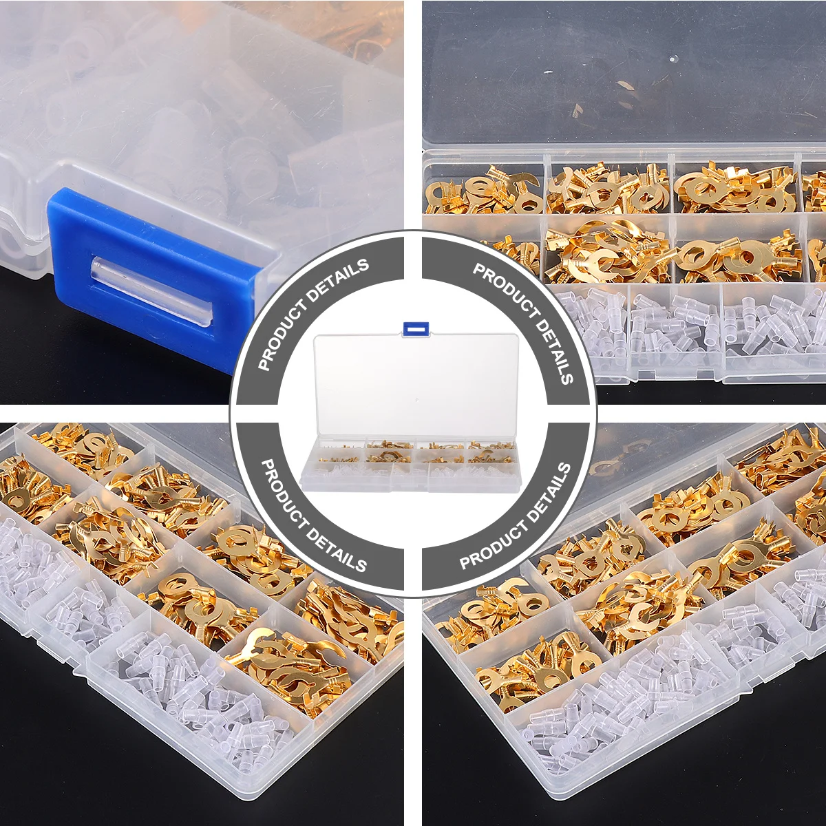 

320Pcs Professional Copper Wire Terminal Ring Lug for Solid Stranded Wires Electrical Use Bare Wire Connector Ring Lug Terminal