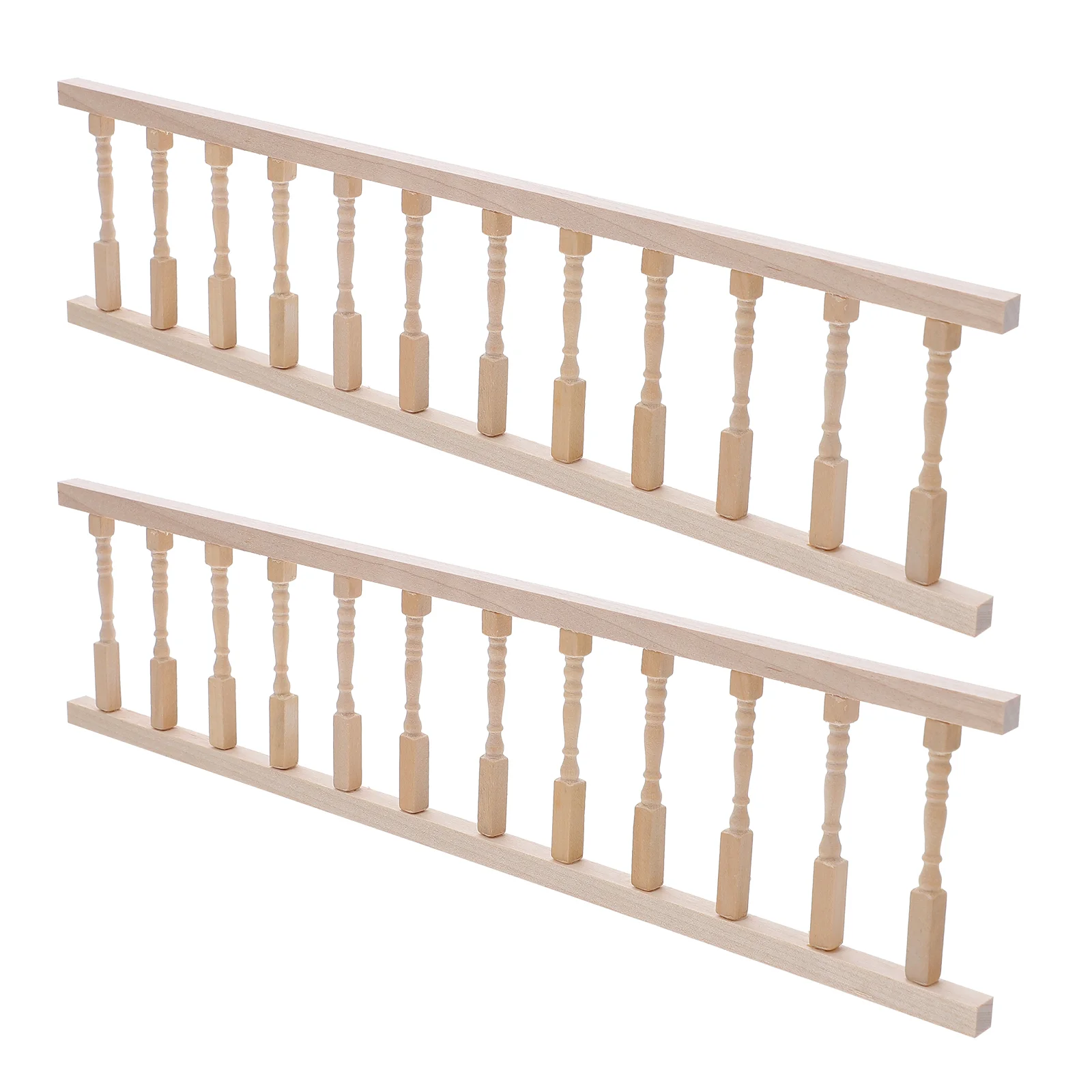 

2 Pcs House Handrail Dollhouse Hobby Mini Decors Furniture DIY Miniature Toys Wood Handrails Model