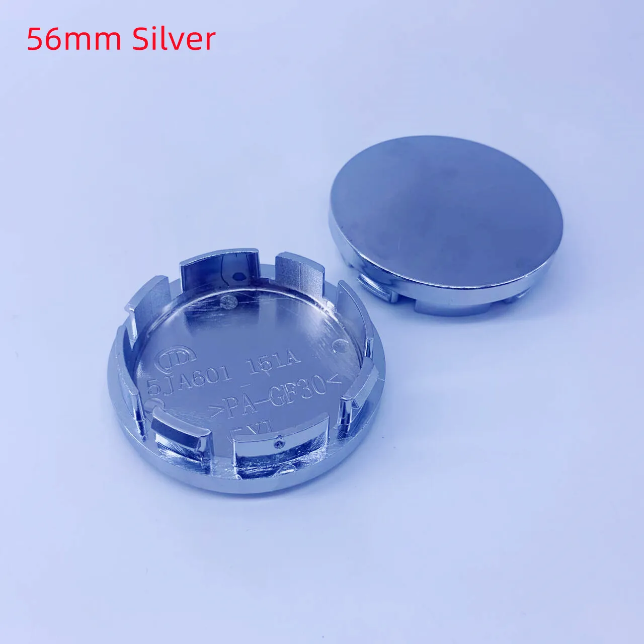 60 pièces 56mm 5JA601151A Cache-moyeu de roue de voiture en ABS argenté, accessoires de cache-moyeu de voiture