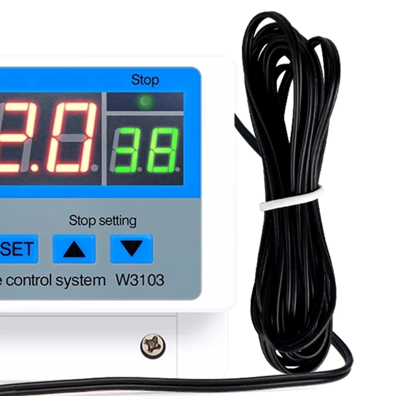 เครื่องควบคุมอุณหภูมิแบบดิจิตอล 220V สูงสุด 5000W เทอร์โมดิจิตอล 30A -19 ถึง 99 ℃   สวิตช์ควบคุมอุณหภูมิ XH-W3103