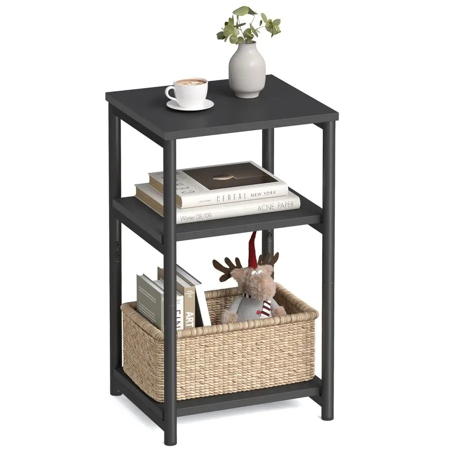 

Приставной столик, маленький приставной столик, высокая прикроватная тумбочка для гостиной, спальни, офиса, ванной комнаты, классический черный ULET273B16