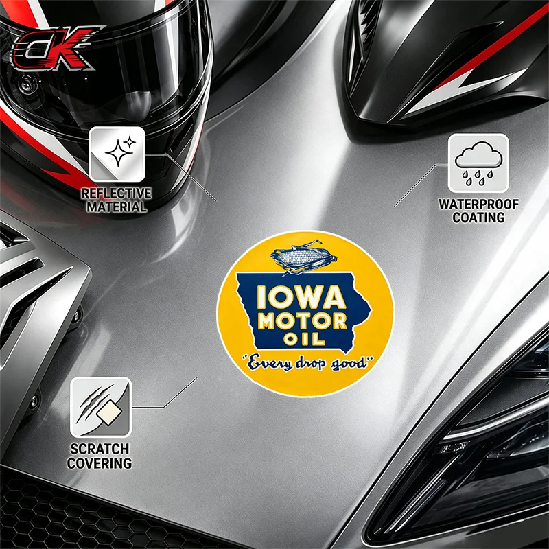 Vintage Iow-a Motor Oil Car Sticker Decal Waterproof customizable for Car Motorcycle Laptop Auto Body Decoration