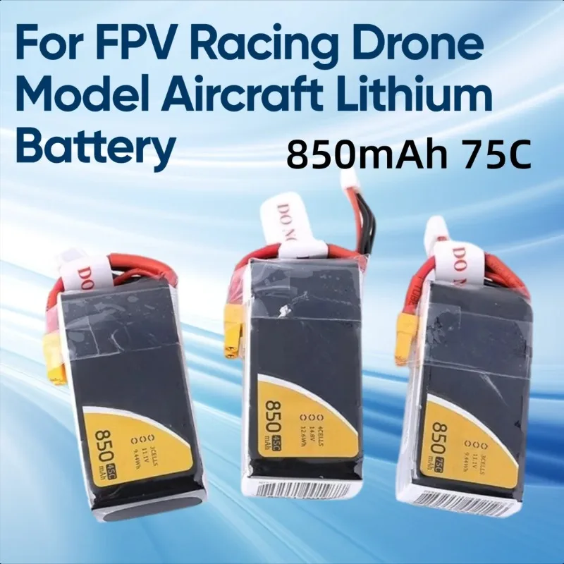 

For Gens Ace TATTU 850mAh 75C 11.1V FPV Racing Drone Model Aircraft Lithium Battery