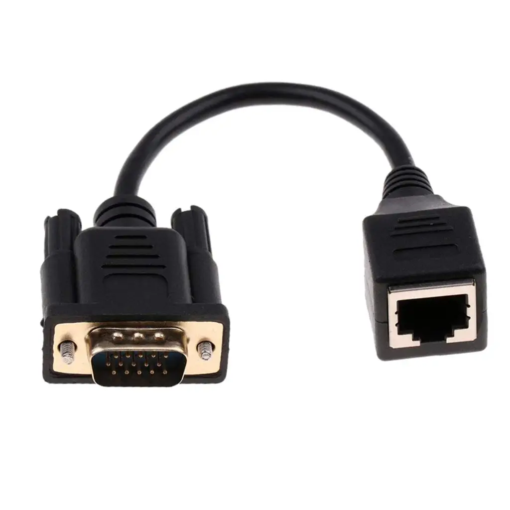 RJ45 To VGA Cable VGA 15-Pin Port Male To RJ45 Female Ethernet LAN