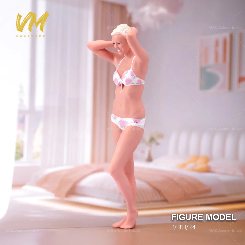 Miniatures Figures 1/87 1/64 1/43 1/24 1/18 Exquisite Facial  Fitness Bathing Beautiful Woman Model Creative Scene Dolls Toys