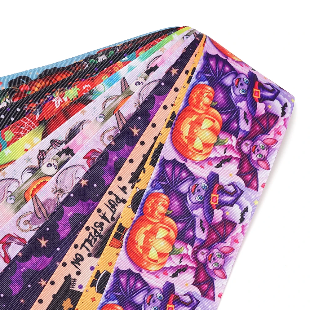 5 Yards Halloween Printed Grosgrain Satin Ribbons For Bows DIY Craft Decoration Packaging Supplies. 71723