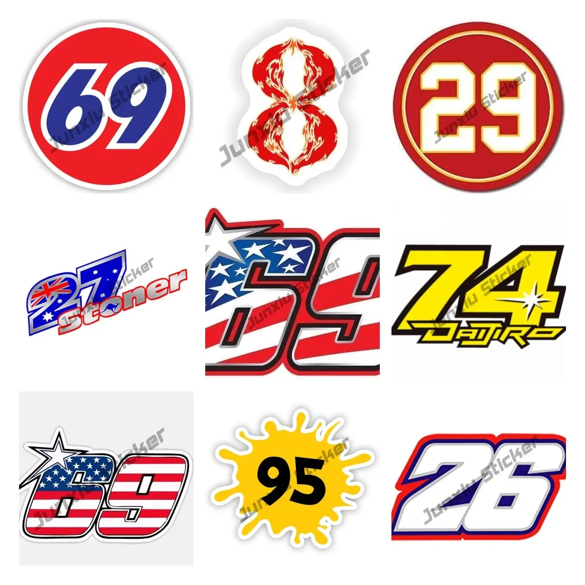 

Numbers New Version Car Decal Fuel tank sticker Motocross Racing 2. 3.5.7.8.27.29 .69.95.Sticker Accessories
