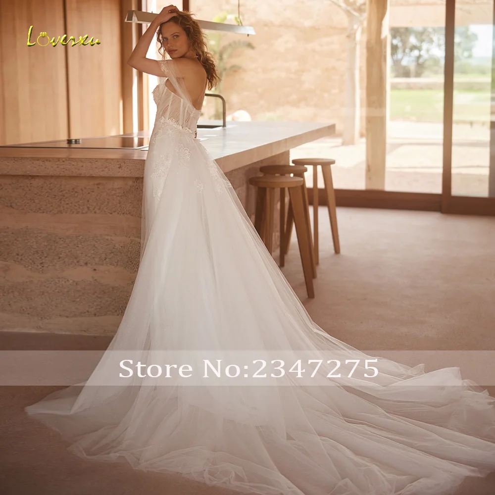 Loverxu Mermaid Sexy Wedding Dresses Sweetheart Off The Shoulder Vestido De Novia Lace Detachable Train Custom Made Bridal Gown