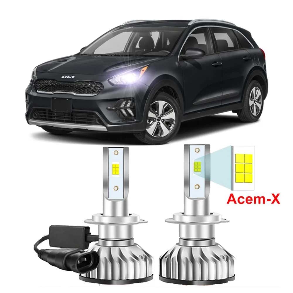 2Pcs Hi/Lo Beam LED Headlight Bulbs For Kia Niro 2017 -2022 2023 (only fit original bulb is halogen) Car LED Headlamp