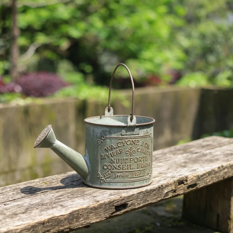 Cross-border Japanese creative flower pot retro old metal iron pot watering kettle matte succulent potted grass flower pot