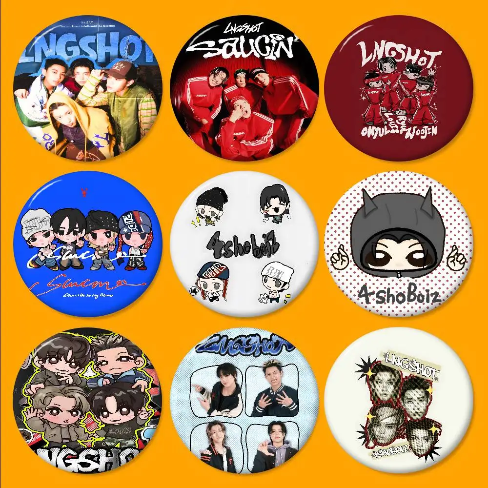 L-LNGSHOT Debut EP S-SHOT CALLERS Round Button Pins Slogan Creative Brooches Backpack Clothes Decoration Fashionewelry Gifts