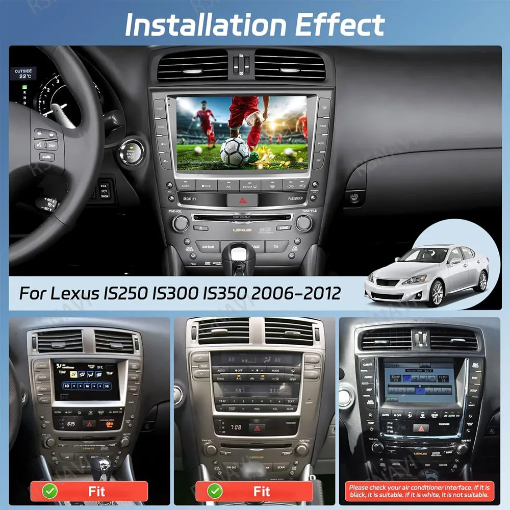 Android 16 Multimedia For Lexus IS250 IS300 IS200 IS220 IS350 2005 - 2012 Video Player Car Radio Autoradio Audio Auto Navigation