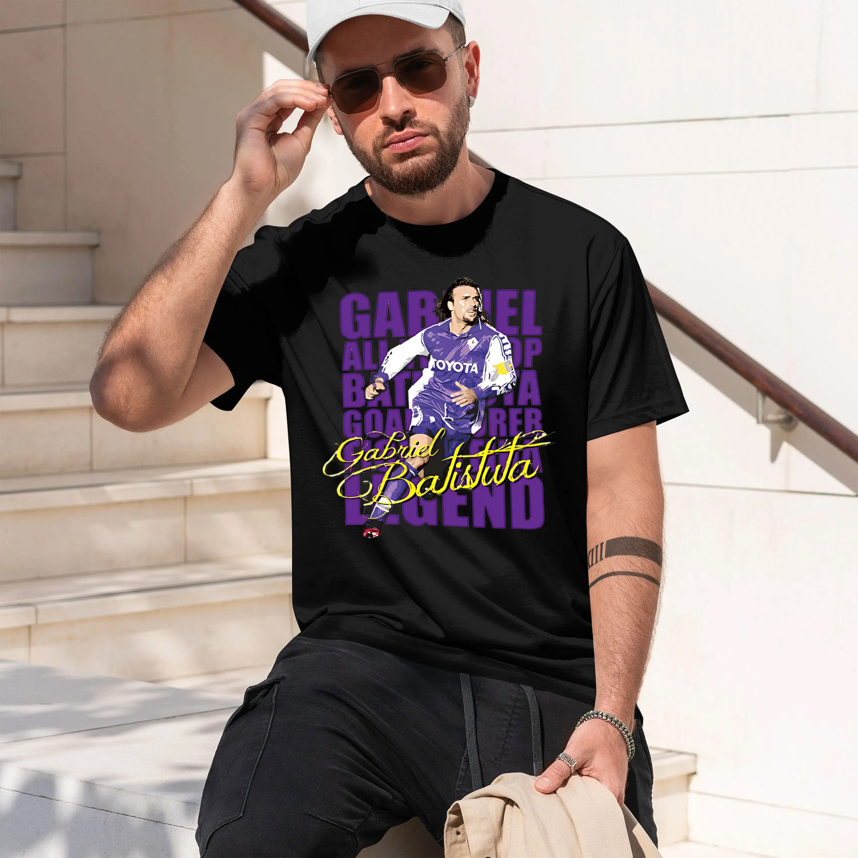 Camiseta Masculina de Manga Curta com Gola Redonda Gabriel Batistuta 2026, Novo Modelo, Clássica e Casual, Várias Cores e Tamanhos para Uso Diário