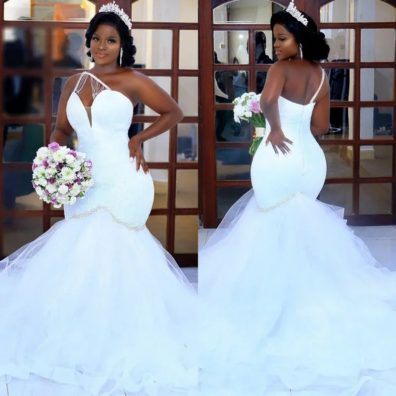 

Скромное свадебное платье на одно плечо с кружевной аппликацией по индивидуальному заказу, без рукавов, с поясом из бисера, свадебное платье в стиле кантри