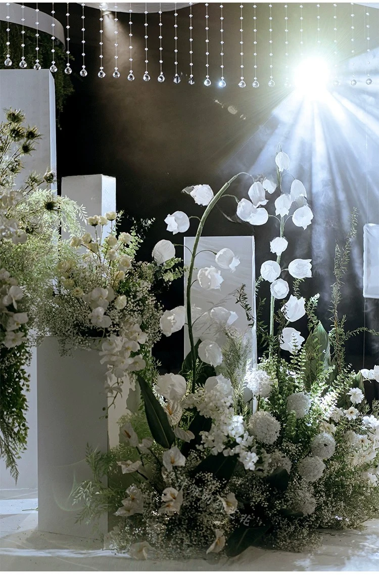 Outdoor wedding decoration, decorative props, dance background, handmade white simulated fake wind