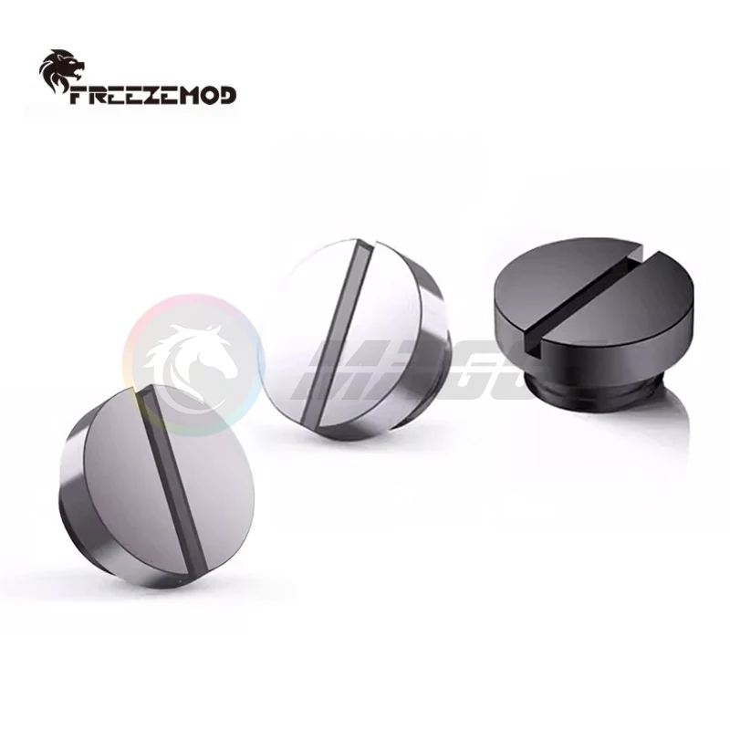 FREEZEMOD Computer Water Cooling Stop Plug Fitting, Brass Material,Smooth Water Stop End Cap Coin Slot Type,High-End