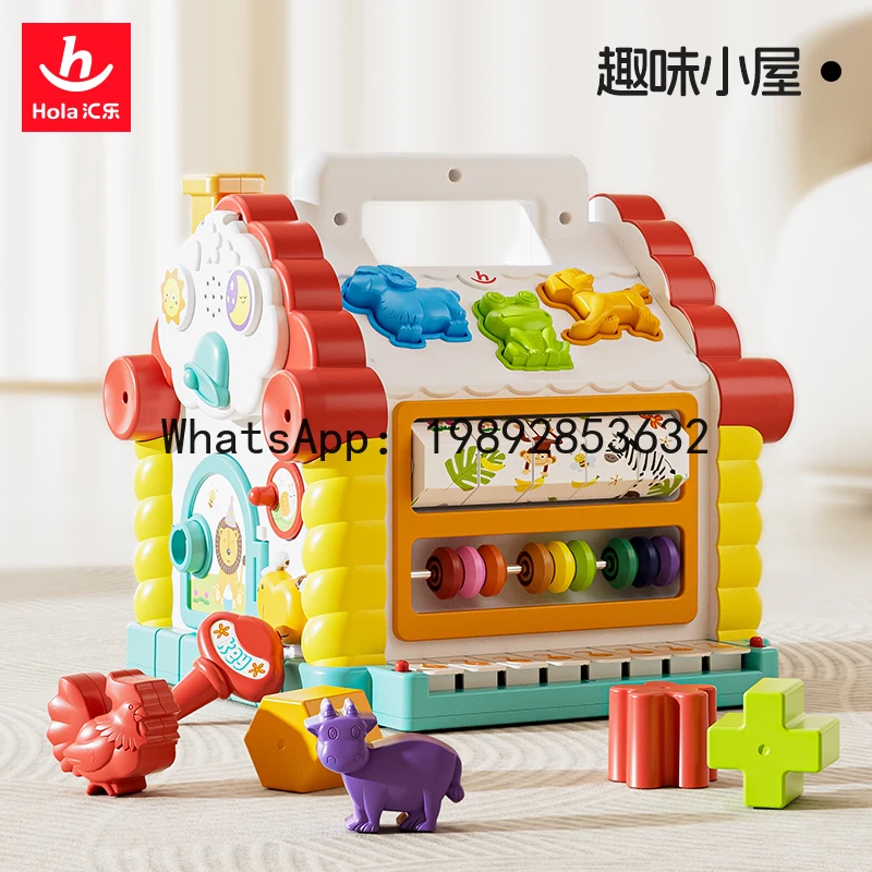 Zabawny Domek dla Niemowląt Wczesna Edukacja Klocki Edukacyjne Dopasowywanie Kształtów Rozwój Inteligencji Niemowląt Domek