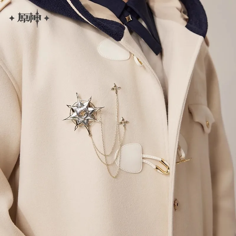 [Oryginalna] miHoYo Albedo broszka Genshin Impact Albedo motyw Anime broszka akcesoria odzieżowe Cosplay wisiorek dekoracja prezenty bożonarodzeniowe