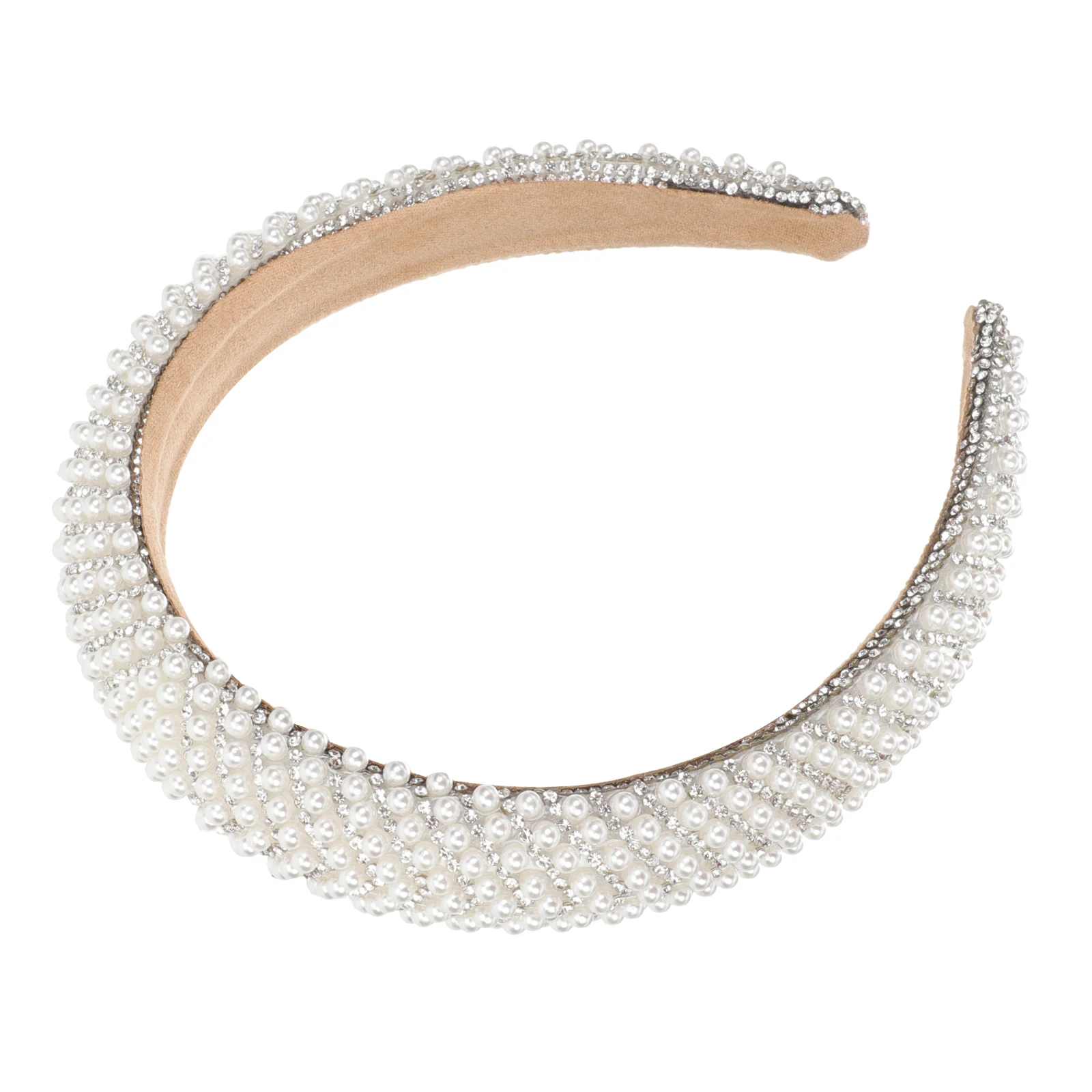 

Pearl Headband Rhinestone Hair Hoop Elegant Wedding Party Accessories Lightweight Premium Material Women Headdress
